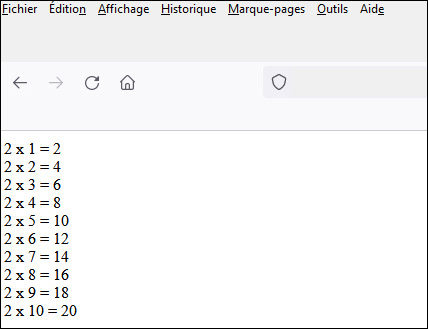 table multiplication php