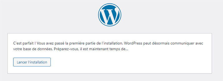 lancer installation WordPress